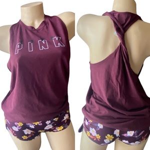 Pink Victoria Secret ultimate swim to gym  shorts tank top set medium NWT